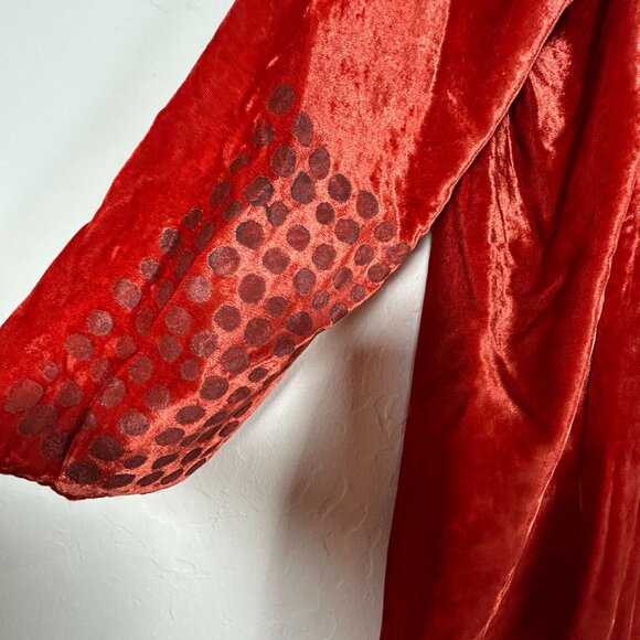 Blue Fish Womens Velvet Tunic Top & Maxi Skirt Set Size 1 Red Art to Wear - Picture 4 of 16